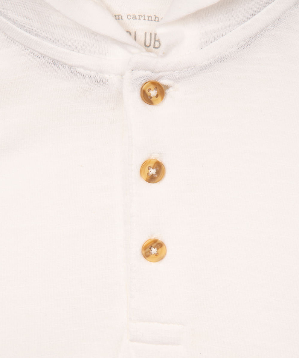 camiseta infantil manga longa com capuz - branco