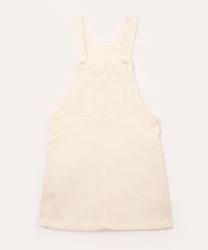 salopete infantil cotelê off white