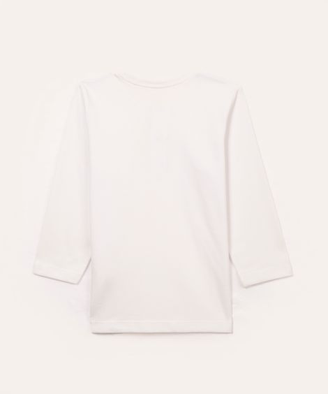 camiseta infantil gola portuguesa manga longa branco