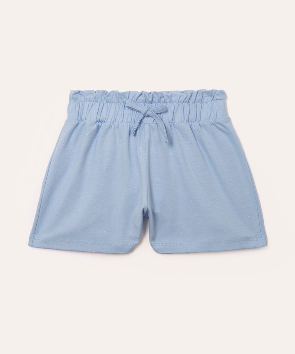 short infantil clochard glitter azul