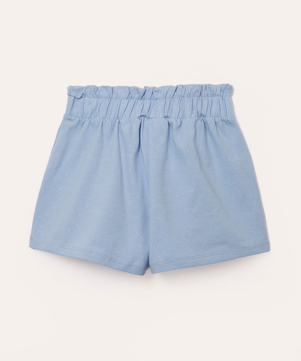 short infantil clochard glitter azul