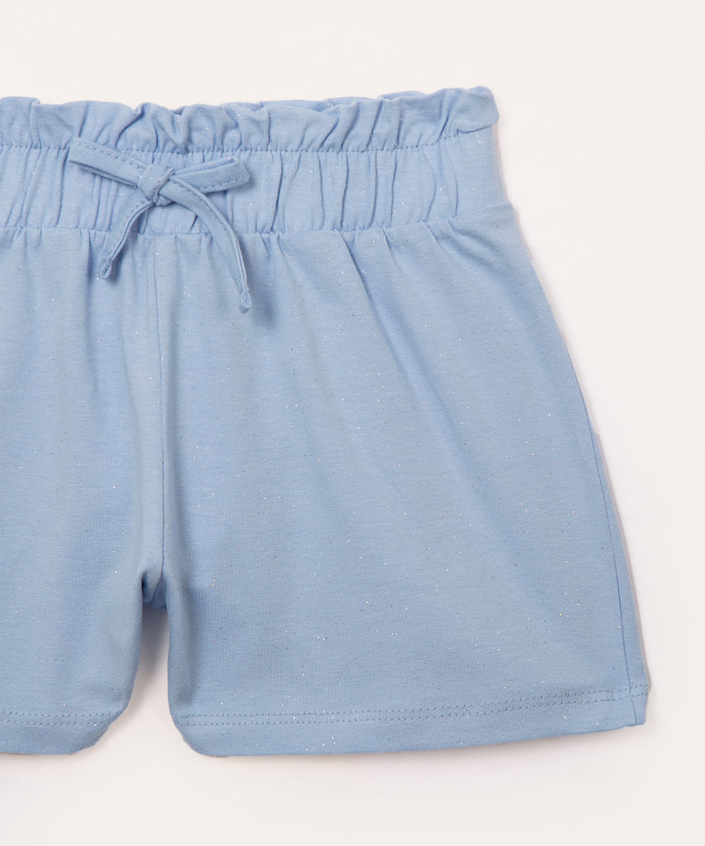 short infantil clochard glitter azul