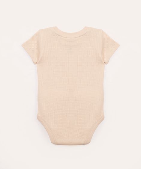 body de algodão infantil texturizado bege