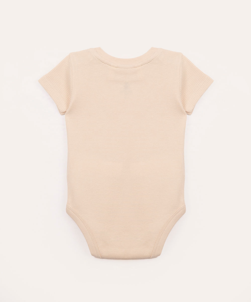 body de algodão infantil texturizado bege