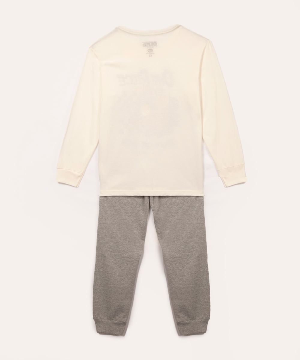 pijama de algodão infantil one piece off white