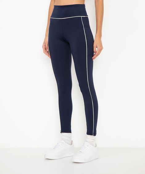 calça legging com vivos azul
