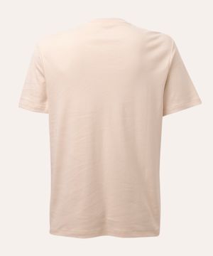 camiseta básica de algodão peruano manga curta areia