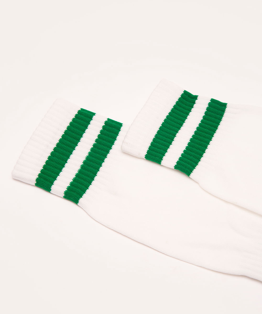 meião infantil de futebol branco