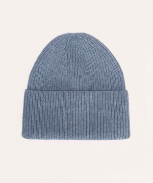 gorro de tricot canelado azul