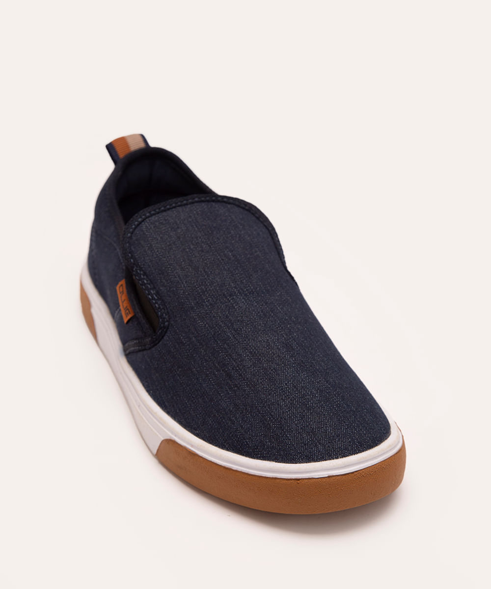 Tênis Jeans Slip On Masculino Ollie Azul Escuro