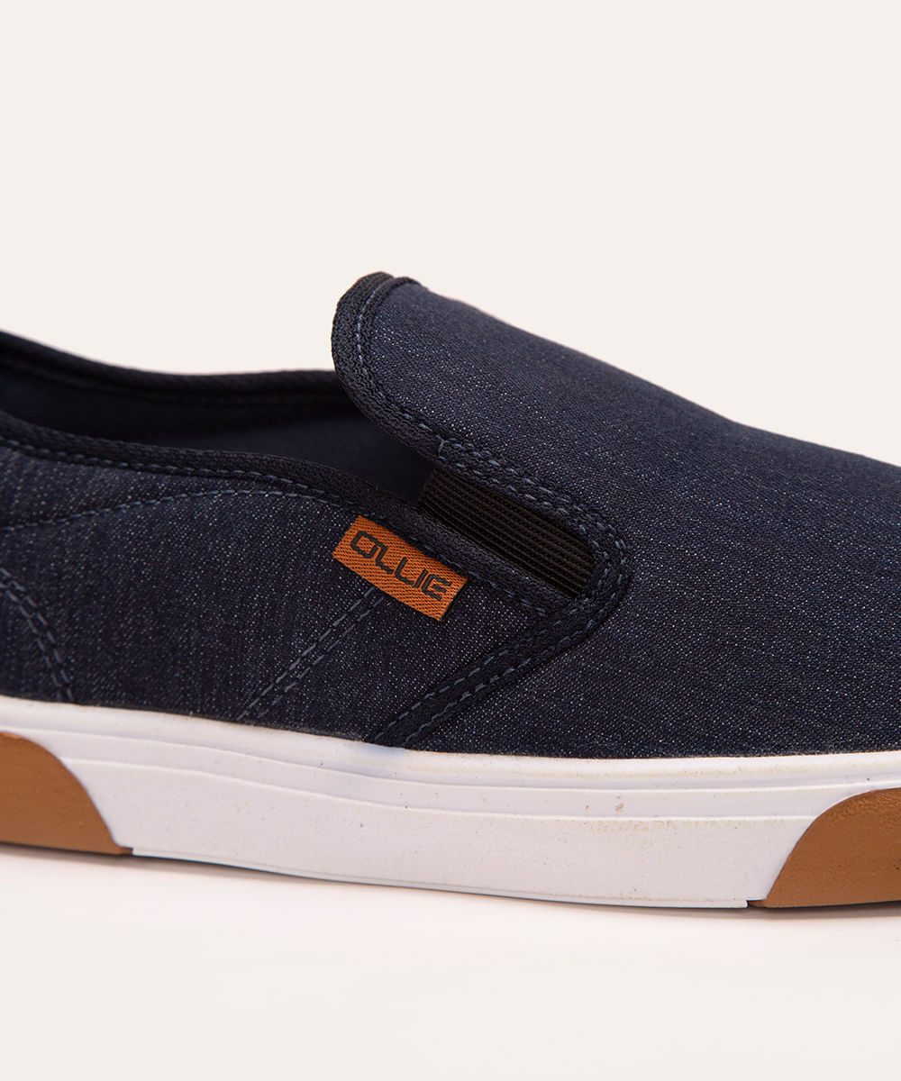 Tênis Jeans Slip On Masculino Ollie Azul Escuro