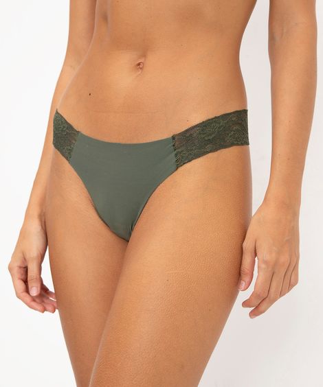 calcinha biquini com renda corte fio verde