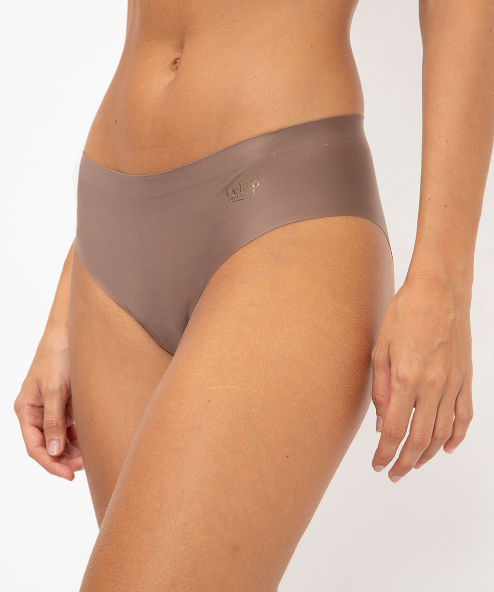 kit 2 calcinhas de microfibra caleçon delrio preto e marrom