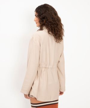 parka alongada de viscose bege