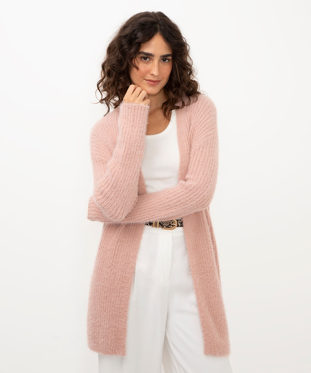 suéter de tricot chenille listrado off white