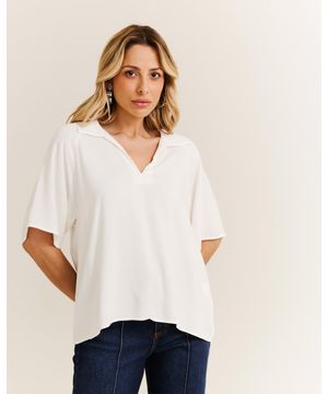 Blusa Ampla Manga 3/4 - Branco