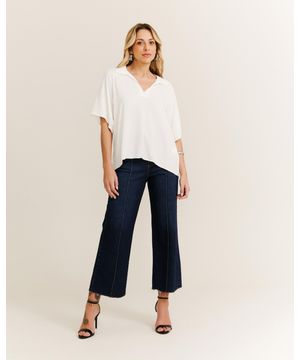 Blusa Ampla Manga 3/4 - Branco