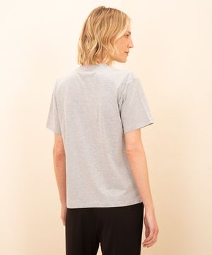 camiseta básica de algodão manga curta mindset cinza mescla