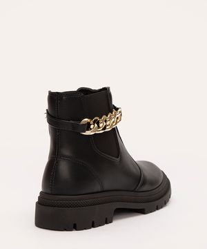 bota chelsea com corrente moleca preto