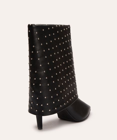 bota com napa tachas bico fino oneself preto