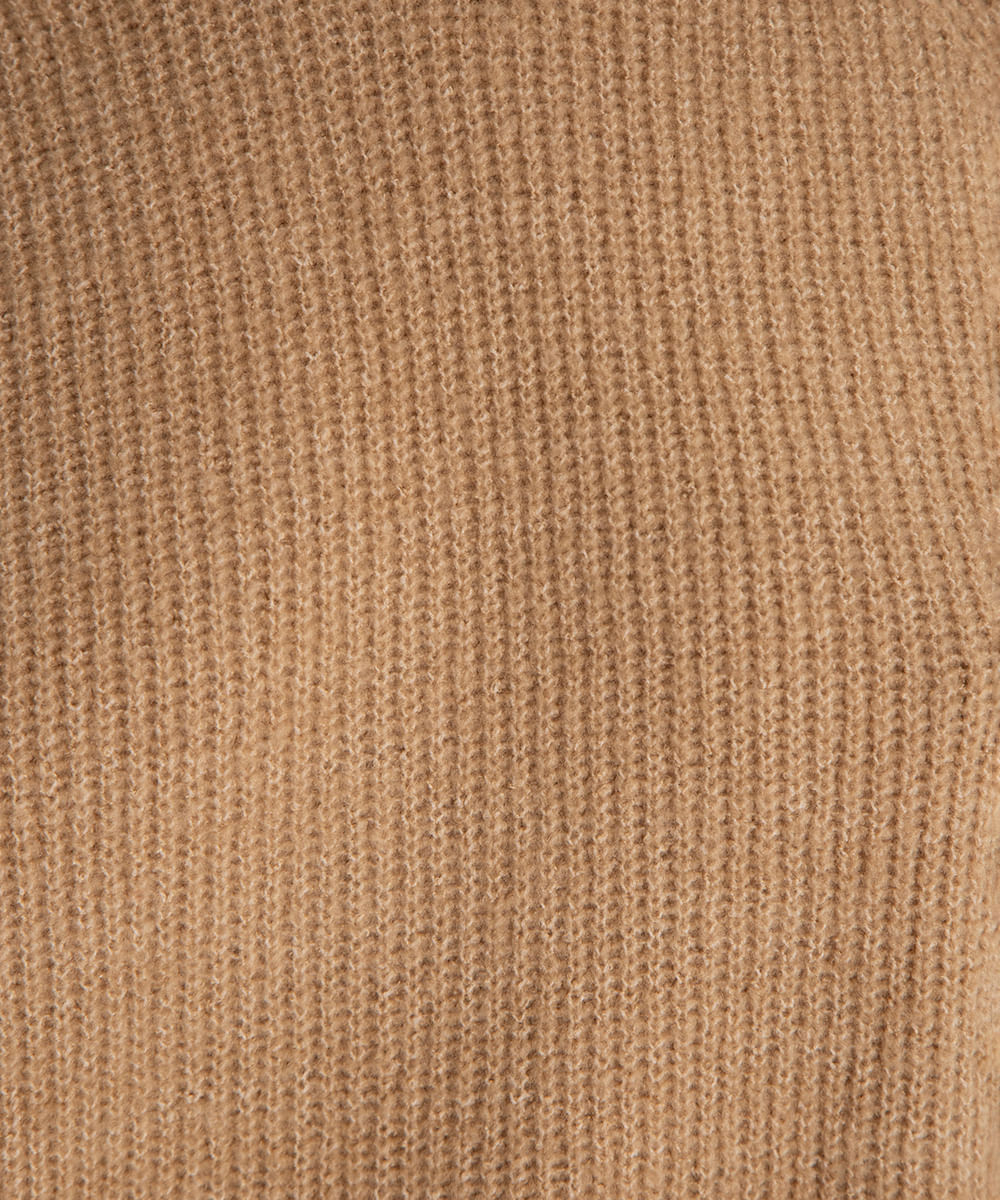suéter de tricot canelado mindset bege