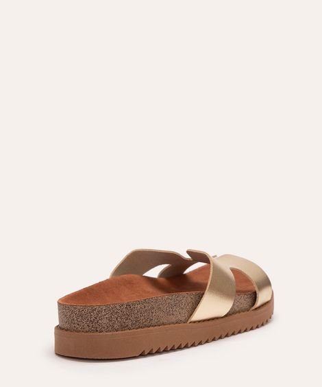 rasteirinha flatform metalizada oneself dourado