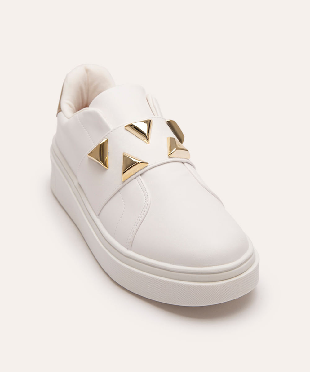 tênis casual com tachas vizzano branco