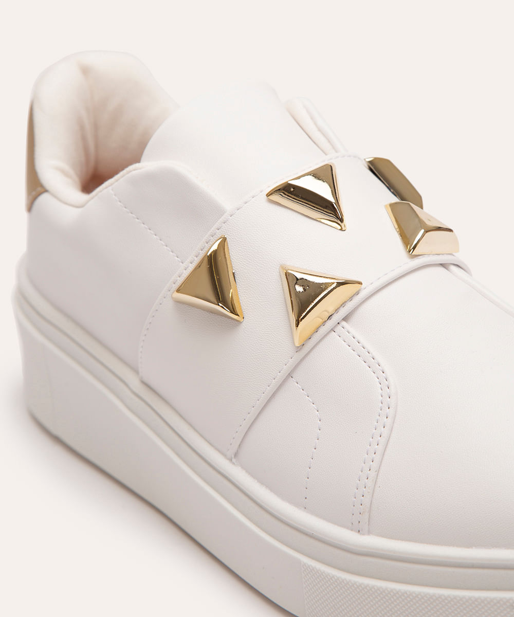 tênis casual com tachas vizzano branco