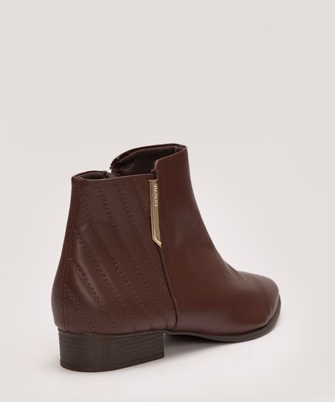 bota cano baixo bico fino via uno marrom