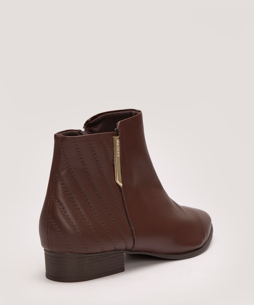 bota cano baixo bico fino via uno marrom
