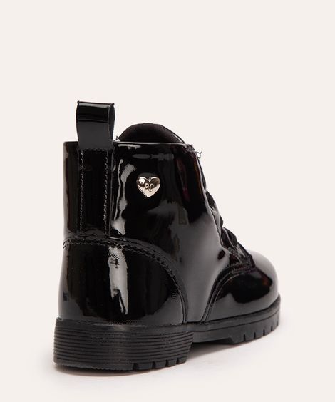 coturno em verniz infantil preto