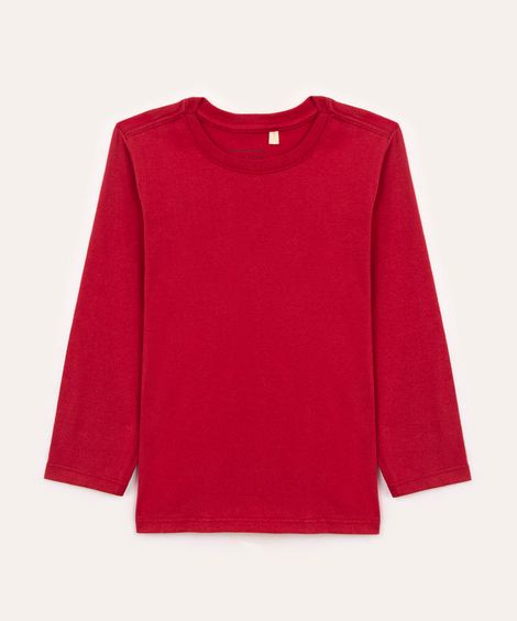 camiseta de algodão infantil vermelha