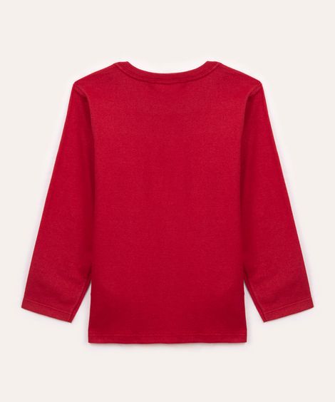 camiseta de algodão infantil vermelha