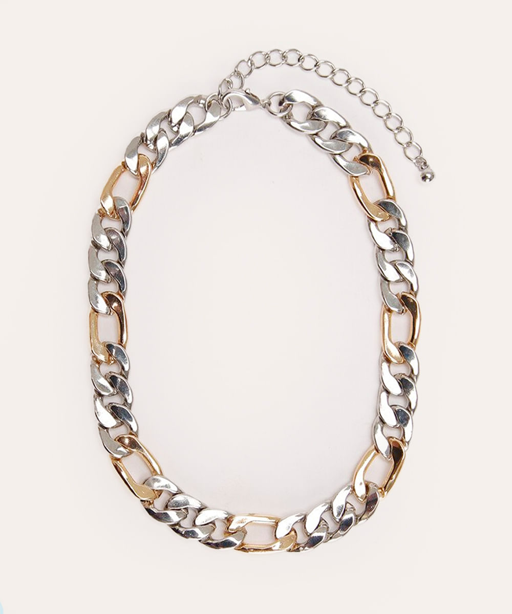 colar choker corrente bicolor mindset colorido