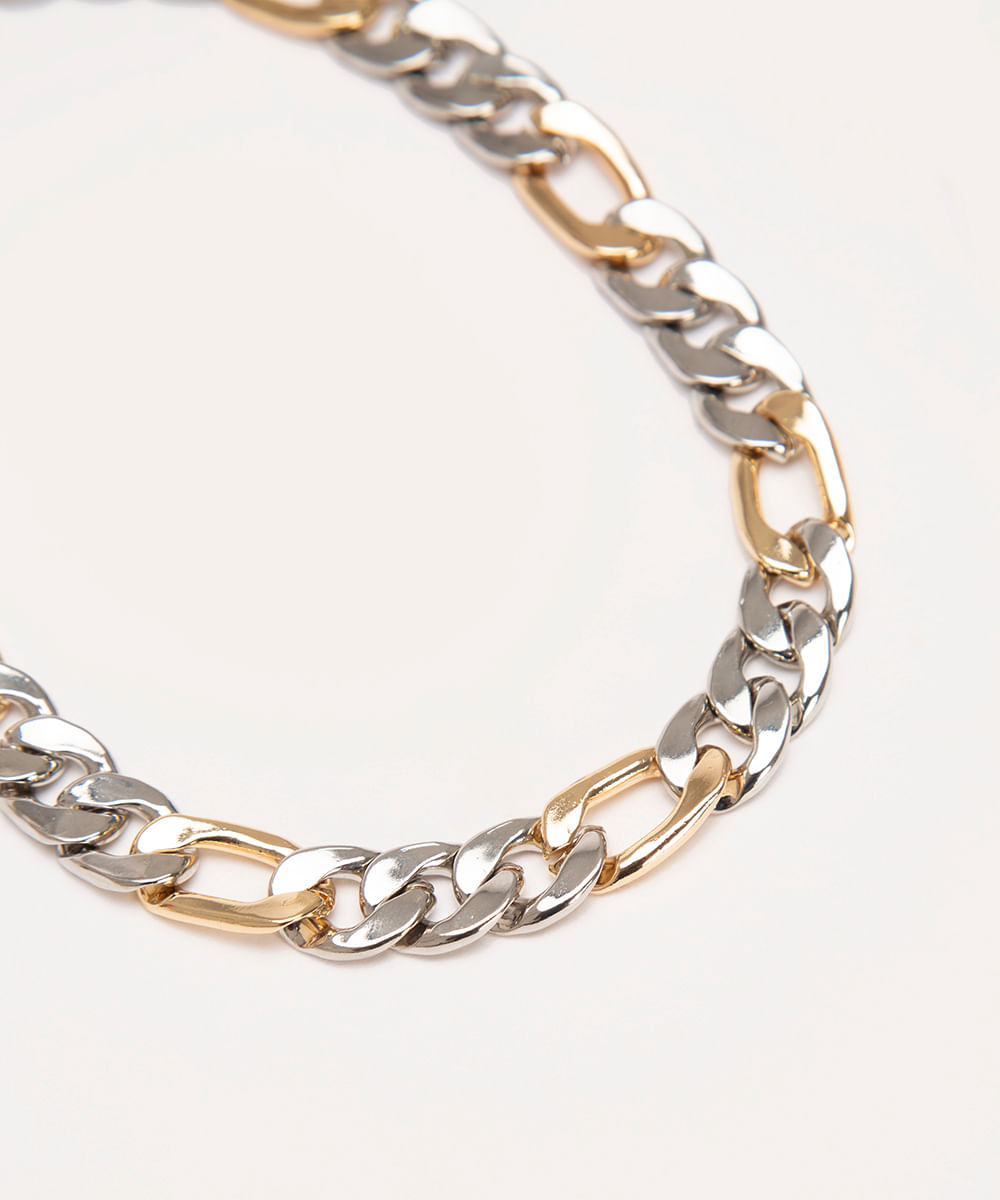 colar choker corrente bicolor mindset colorido