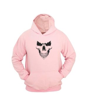 Moletom Masculino Canguru Ragor Estampa Caveira Skull Capuz Rosa