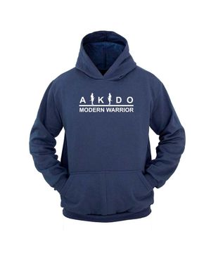 Moletom Masculino Canguru Ragor Estampa Aikido Moderno Capuz Azul