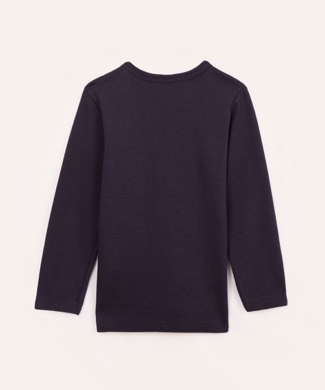 camiseta de algodão infantil com textura azul marinho