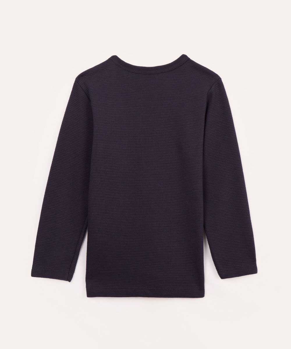 camiseta de algodão infantil com textura azul marinho