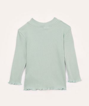 blusa de algodão infantil arco íris verde claro