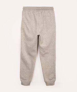 calça jogger de moletom infantil cinza mescla