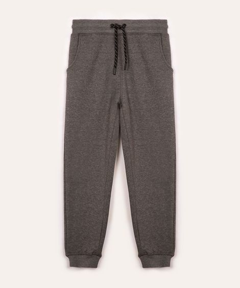 calça jogger de moletom infantil - cinza mescla escuro