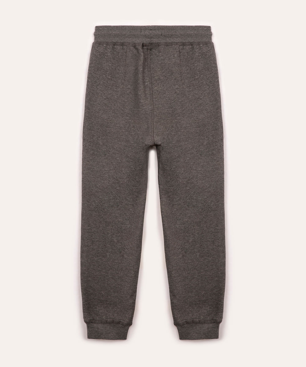 calça jogger de moletom infantil - cinza mescla escuro