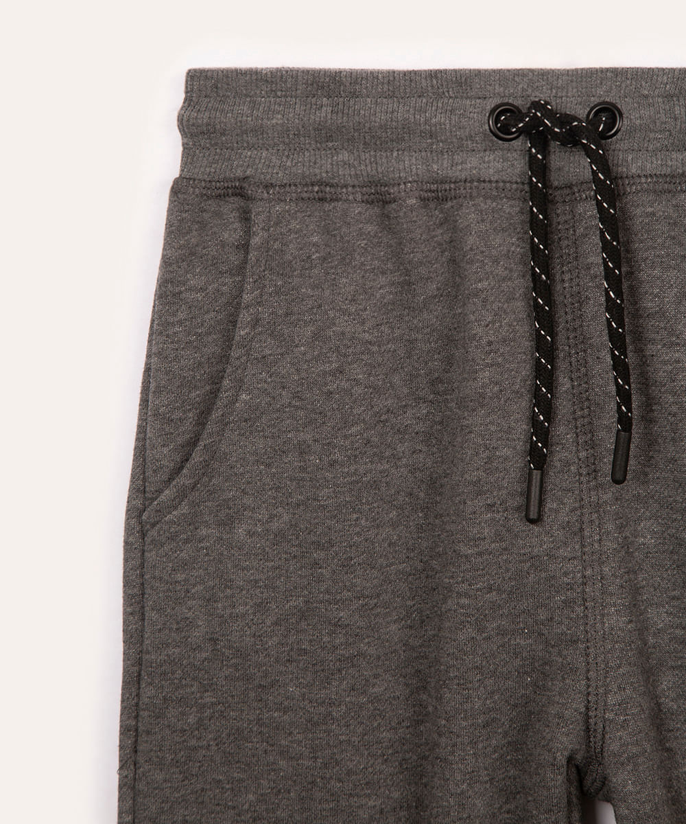 calça jogger de moletom infantil - cinza mescla escuro