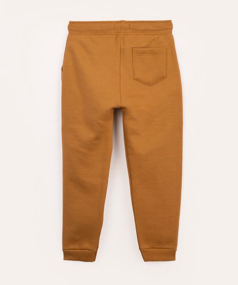 calça infantil de moletom com bolso marrom
