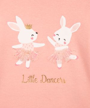 body de algodão infantil coelhas bailarinas rosa