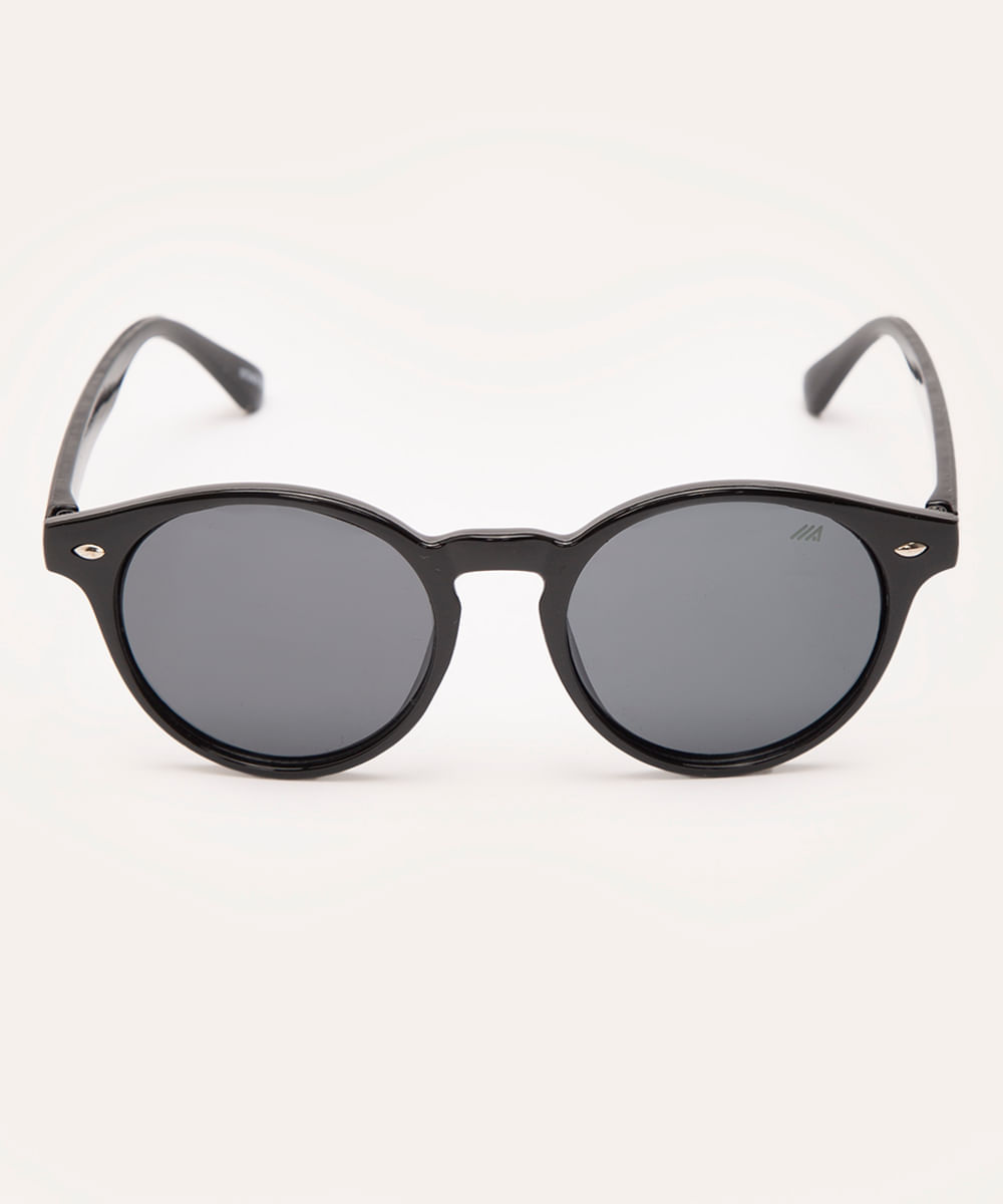 óculos de sol redondo preto