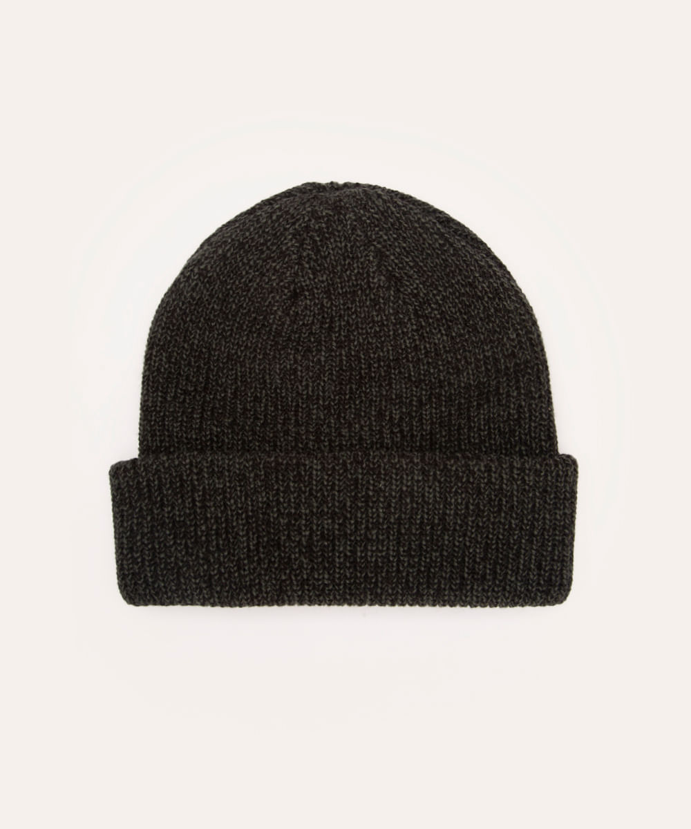 gorro de tricot mesclado verde militar
