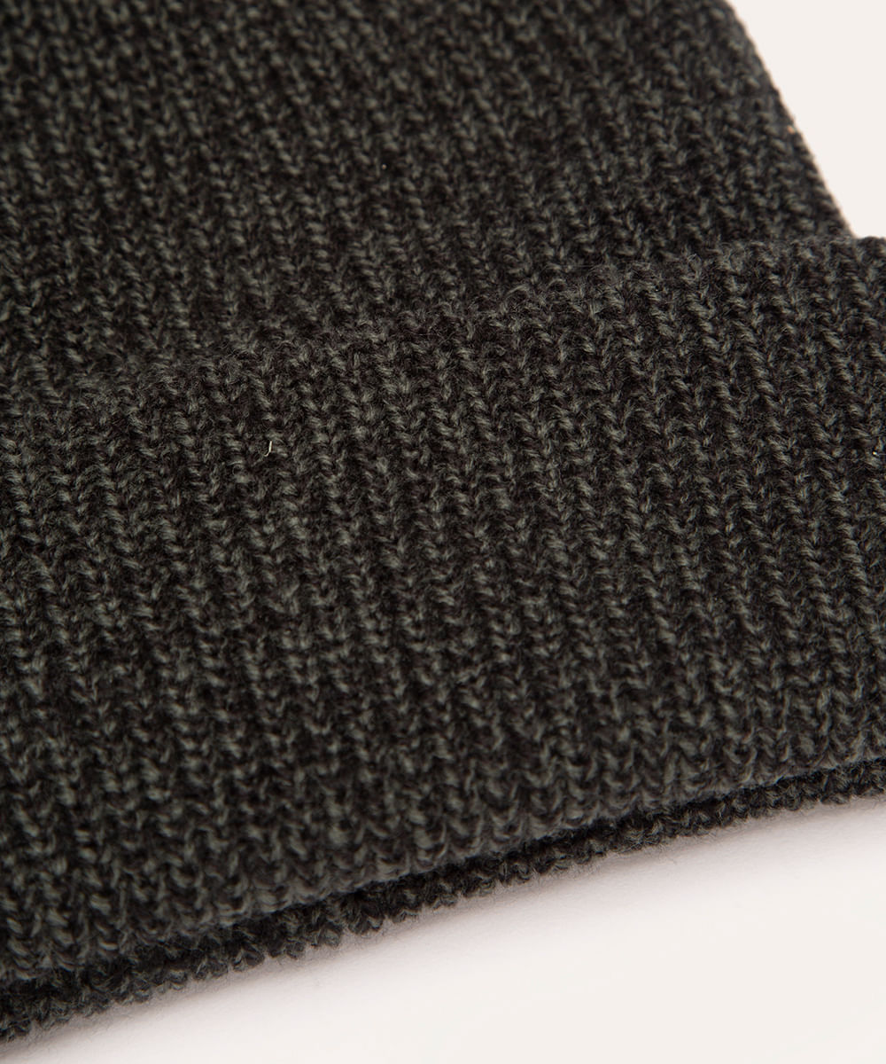 gorro de tricot mesclado verde militar