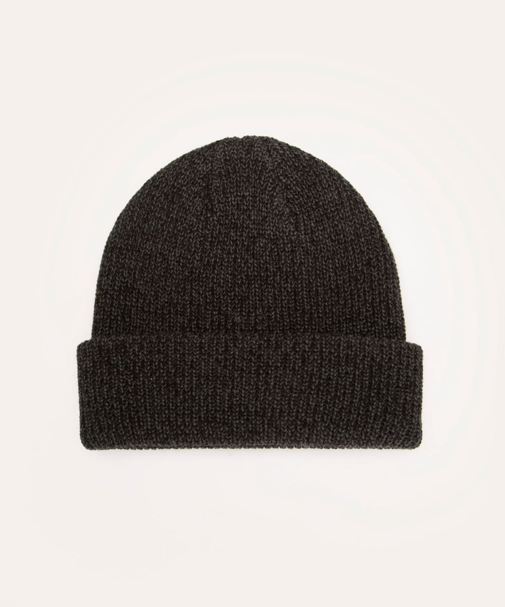 gorro de tricot mesclado verde militar